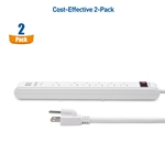 Cable Matters 2-Pack 6-Outlet Surge Protector Power Strip with USB Charging Ports