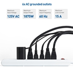 Cable Matters 2-Pack 6-Outlet Surge Protector Power Strip with USB Charging Ports