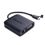 Cable Matters USB-C Multiport Adapter with DVI, 2x USB 3.0, Gigabit Ethernet, and Power Delivery in Black