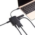 Cable Matters USB-C Multiport Adapter with DVI, 2x USB 3.0, Gigabit Ethernet, and Power Delivery in Black