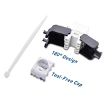Cable Matters [UL Listed] 25-Pack 180 Degree RJ45 Keystone Jack - Tool Free