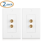 Cable Matters 2-Pack Banana Jack Binding Post Wall Plate for 1 Speaker in White
