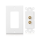 Cable Matters 2-Pack Banana Jack Binding Post Wall Plate for 1 Speaker in White