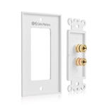 Cable Matters 2-Pack Banana Jack Binding Post Wall Plate for 1 Speaker in White