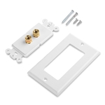 Cable Matters 2-Pack Banana Jack Binding Post Wall Plate for 1 Speaker in White