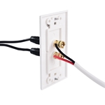 Cable Matters 2-Pack Banana Jack Binding Post Wall Plate for 1 Speaker in White