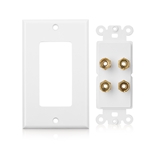 Cable Matters 2-Pack Banana Jack Binding Post Wall Plate for 2 Speakers in White