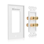 Cable Matters 2-Pack Banana Jack Binding Post Wall Plate for 2 Speakers in White