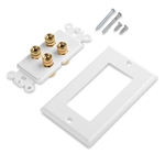 Cable Matters 2-Pack Banana Jack Binding Post Wall Plate for 2 Speakers in White