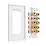 Cable Matters Banana Jack Binding Post Wall Plate for 5 Speakers in White