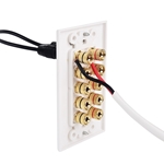 Cable Matters Banana Jack Binding Post Wall Plate for 5 Speakers in White