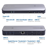 Cable Matters Aluminum Thunderbolt 3 Dock with Dual 4K 60Hz Video and 60W Power Delivery