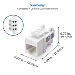 Cable Matters [UL Listed] 25-Pack Slim Profile 90-Degree Cat6 RJ45 Keystone Jacks