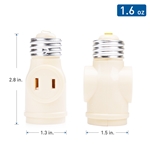 Cable Matters [UL Listed] 2-Pack Light Socket Adapter with 2x AC Outlets