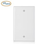 Cable Matters [UL Listed] 10-Pack Single-Gang Blank Wall Plate Cover in White