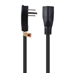 Cable Matters 2-Pack Low Profile Flat Plug Extension Cord (NEMA 5-15P to NEMA 5-15R)