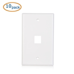 Cable Matters [UL Listed] 10-Pack Low Profile 1 Port Keystone Jack Wall Plate in White