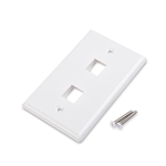 Cable Matters [UL Listed] 10-Pack Low Profile 2 Port Keystone Jack Wall Plate in White