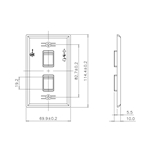 Cable Matters [UL Listed] 10-Pack Low Profile 2 Port Keystone Jack Wall Plate in White