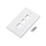 Cable Matters [UL Listed] 10-Pack Low Profile 3 Port Keystone Jack Wall Plate in White