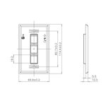 Cable Matters [UL Listed] 10-Pack Low Profile 3 Port Keystone Jack Wall Plate in White