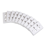 Cable Matters [UL Listed] 10-Pack Low Profile 4 Port Keystone Jack Wall Plate in White