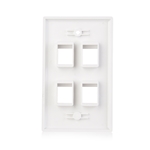 Cable Matters [UL Listed] 10-Pack Low Profile 4 Port Keystone Jack Wall Plate in White