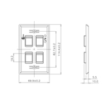 Cable Matters [UL Listed] 10-Pack Low Profile 4 Port Keystone Jack Wall Plate in White