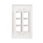 Cable Matters [UL Listed] 10-Pack Low Profile 6 Port Keystone Jack Wall Plate in White