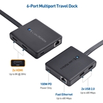 Cable Matters USB-C Dual Monitor Hub with Dual 4K HDMI, 2x USB 2.0, Fast Ethernet, and 60W Power Delivery