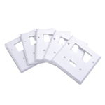 Cable Matters 5-Pack Toggle Switch Double Gang Wall Plate Cover for Decorator Device in White