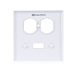 Cable Matters 5-Pack Duplex Outlet and Toggle Switch Combo Double Gang Wall Plate Cover in White