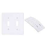 Cable Matters 5-Pack Double-Gang Toggle Switch Wall Plate in White