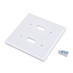 Cable Matters 5-Pack Double-Gang Toggle Switch Wall Plate in White