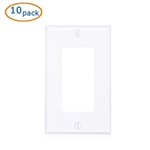 Cable Matters 10-Pack Single Gang Wall Plate Cover for Decorator Device in White