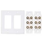 Cable Matters Double Gang Speaker Wall Plate with Binding Post for 6 Speakers