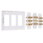 Cable Matters Triple Gang 7.2 Speaker Wall Plate with Binding Posts