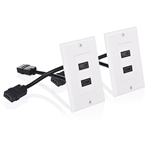 Cable Matters 2-Pack 2-Port HDMI Wall Plate in White