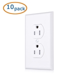 Cable Matters 10-Pack 15A Tamper-Resistant Receptacle with Wallplate in White