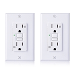 Cable Matters 2-Pack 15A GFCI Tamper-Resistant Receptacle with Wallplate in White