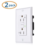 Cable Matters 2-Pack 15A GFCI Tamper-Resistant Receptacle with Wallplate in White