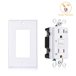 Cable Matters 2-Pack 15A GFCI Tamper-Resistant Receptacle with Wallplate in White