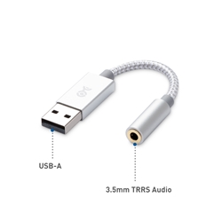 Cable Matters Premium Braided USB C Audio Adapter Sound Card with 3.5mm Headphone and Microphone Jack for Laptop and Smartphone 