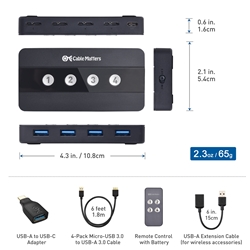 ST HBS304A24A: USB 3.0 4 Port Sharing Switch, USB-A, black at reichelt  elektronik