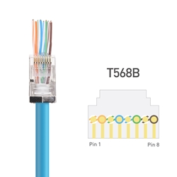 Pass-Thru™ Modular Data Plug, RJ45-CAT6A, Shielded (STP), 100-Pack
