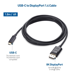 CABLE USB-C A DISPLAYPORT 1.4 MACHO MACHO 1M EQUIP 8K/60Hz REF. 133421 -  PcMovil