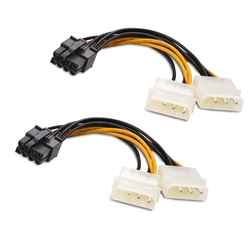 2-Pack Cable Matters 8-Pin PCIe to Molex Power Cable 4 Inches 2X 