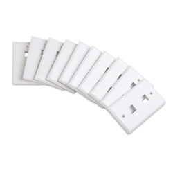 Cable Matters UL Listed 10-Pack Wall Plate with 2-Port Keystone Jack in White Cable Matters UL Listed 10-Pack Wall Plate with 2-Port Keystone Jack in White